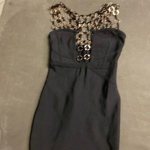 Black and gold night out dress